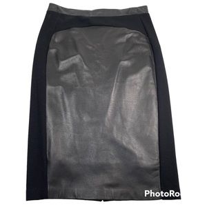 La Pina by David Helwani genuine black leather skirt Size S